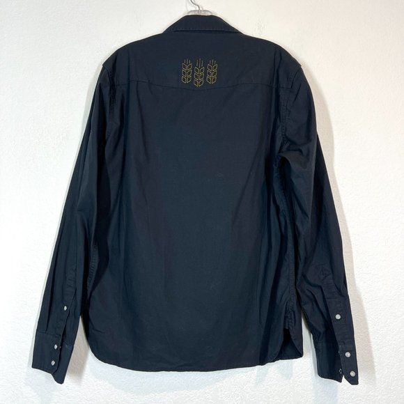 Huckberry Coors Pearl Snap Shirt Embroidered Long Sleeve Black Medium Western - Picture 3 of 14